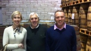 A visit to the maturing warehouses - Cathrina and Thomas pictured with Ger Buckley