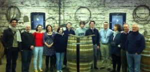 Ger Buckley, Master Cooper and Brian Nation, Whiskey Distiller, pictured with the Ballymaloe team in the Midleton Cooperage